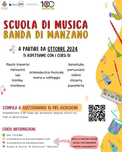 Apertura iscrizioni scuola di musica 2024/25